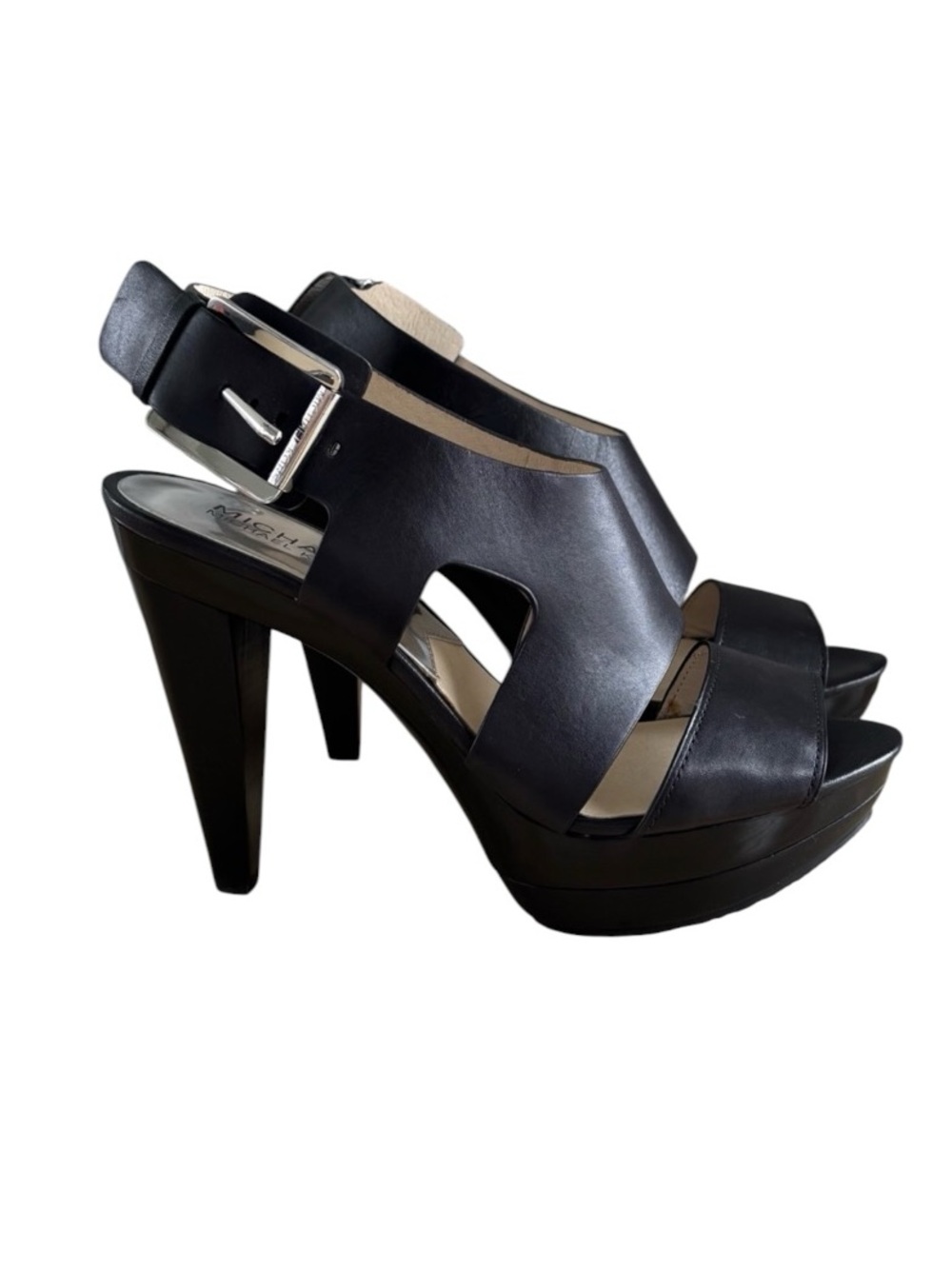 Michael Kors Women’s Carla Black Leather Platform Sandals